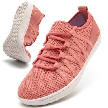 Imagem de YITUHIO Tênis feminino minimalista, moderno, leve, bico largo, sola zero, tênis, caminhada, corrida, wokout, caminhada, rosa, 41