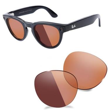 Imagem de AOZAN Lentes de substituição ANSI Z87.1 compatíveis com óculos Ray-Ban Meta Headliner (Gen 2) RW4013 50 mm AI Glasses, Fotocrômico laranja, RW4013 50mm