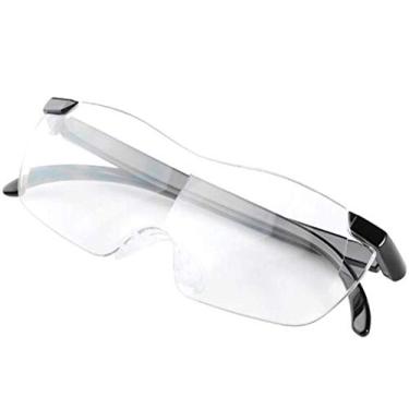 Imagem de uhyOHF Lupa, lupa montada na cabeça com lente de ampliação 2x cabeça de lupa usando faixa de cabeça leve mãos livres lupa de leitura joias lupa de vidro (