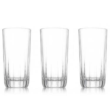 Imagem de Jogo 3 Copos Transparente Em Vidro Água Sucos Dara 300ml - G4U