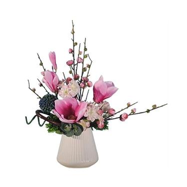 Imagem de Flores artificiais flores falsas europeias decoração de terno de flor artificial interior sala de estar flores falsas decorações de arranjo de flores de seda