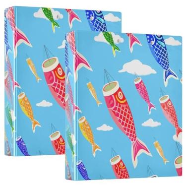 Imagem de Burbuja Meias japonesas coloridas com 3 argolas para trabalho de escritório, fichário aberto D serve para papel tamanho carta com visão clara, 2 bolsos, 1 pacote