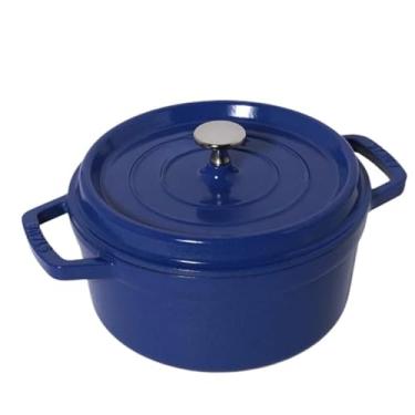 Imagem de Panela Redonda Caçarola Ferro Fundido Esmaltada panela ferro fundido esmaltada(AZUL | 26CM)