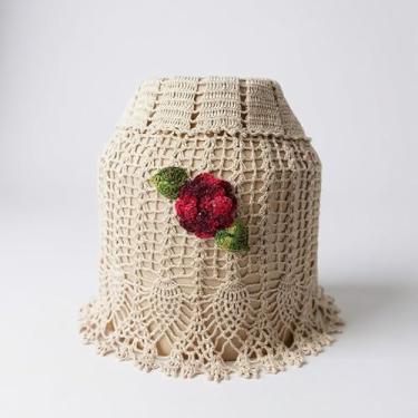 Imagem de Capa Para Botijão De Gás 55x55cm Bordada Crochê Artesanal (Vermelho Escuro)