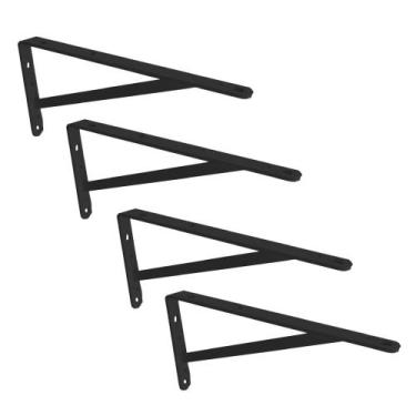 Imagem de Kit 4 Und Mão Francesa Reforçada 30Cm Preta Multivisão