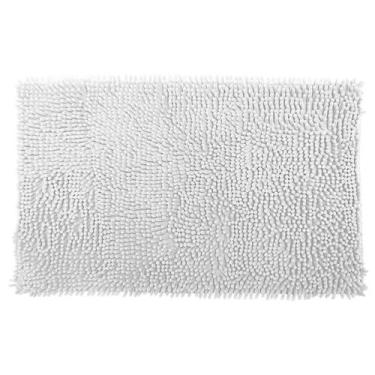 Imagem de Tapete de Bolinha Microfibra Antiderrapante 38x58 Rozac, Branco