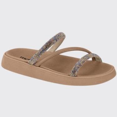 Imagem de Sandália Feminina Rasteira Papete Tiras Stress Blrilho Moleca 5469.121.29804-Feminino