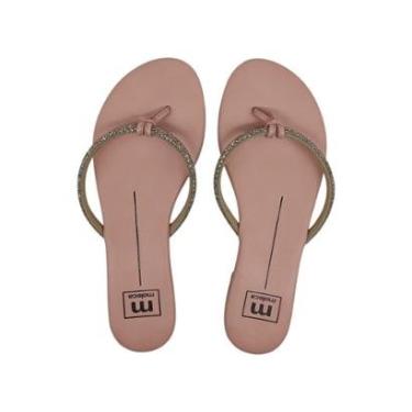 Imagem de Sandália Rasteirinha Feminina Tira Strass Leve e Macia Moleca 5557103-Feminino