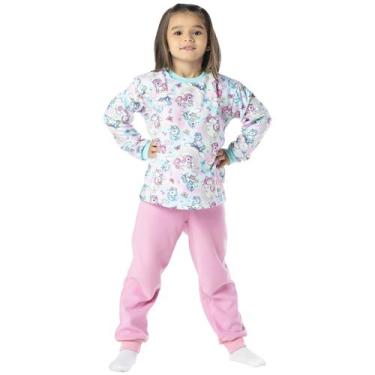 Imagem de Pijama Manga Longa Infantil Menina Inverno Unicórnio Soft - VRASALON, 