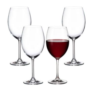 Imagem de Jogo 4 Taça De Cristal Para Vinho água Degustação Transparente 580ml Lyor