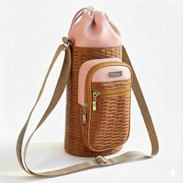 Imagem de Bolsa Térmica (TRANÇADO COM ROSA) GALANTE para Garrafa de 2 LITROS em Couro Sintético - Coleção Cores VERÃO 2026