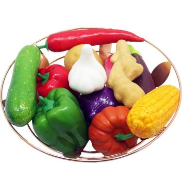 Imagem de Kit Decoração Hortaliça Artificial Isopor Cesta Redonda Rose