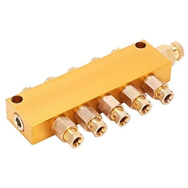 Imagem de EVGATSAUTO de Lubrificação de Latão Distribuidor de óleo Com Válvula Ajustável para Máquina CNC (Um dentro, cinco fora)