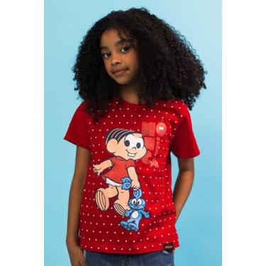 Imagem de Camiseta Infantil Turma da Mônica e Sansão, 6, Vermelho, Menino