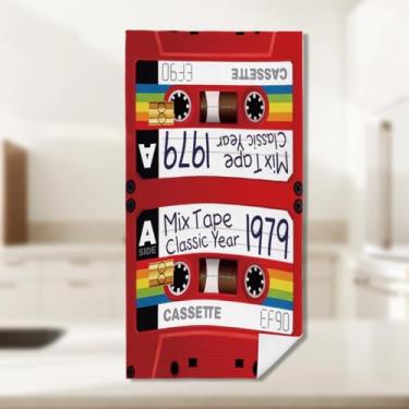 Imagem de Vintage 1979 Fita cassete retrô vintage toalhas de cozinha de sardinha, toalha de prato decorativa de microfibra absorvente, toalhas de mão waffle para cozinha, casa, banheiro, presentes para amantes