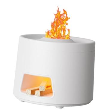 Imagem de IEUDNS Umidificador de névoa com óleos essenciais, desligamento automático, portátil, luz de 7 cores, umidificador de ar e difusor de aromas para hotel e, Branco