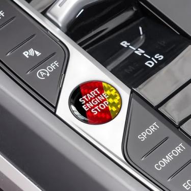 Imagem de BETTERHUMZ Adesivo decalque de botão de partida de carro para BMW G42 225i M240i G22 425i 430i G26 G20 G21 G28 G01 G45 G05 Z4 G29 2 3 4 I4 I3 Series X3 X5 Acessórios interiores de controle de fibra de