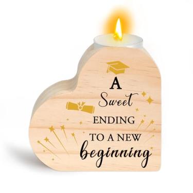 Imagem de Presentes de formatura para ela 2026-2026 decorações de formatura castiçais em forma de coração Phd enfermeira faculdade mestrado grau presentes para filha amigas irmã graduada decoração de festa para