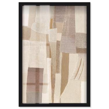 Imagem de Grain of the Earth II Shadowbox Print Boho Gold Wall Art por Art Remedy, moldura preta, 53 x 78 cm