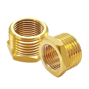 Imagem de Lovegarden 2 peças conector de mangueira de jardim de latão 3/10.2 cm GHT macho x 1/5.1 cm NPT fêmea adaptador de bucha sextavada, mangueira de água para encaixe de tubulação