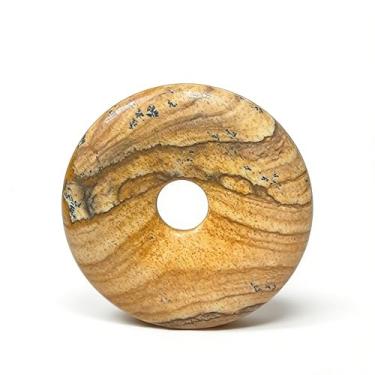 Imagem de Pingente de rosquinha branca turquesa branca de 40 mm, 1 peça, acessórios de joias DIY para colar de 4 cm (imagem jaspe)