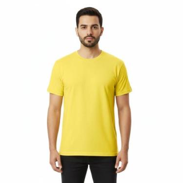 Imagem de Camiseta Básica Lisa 100 Algodão - Ferracioli, Amarelo, M, Gramatura 1