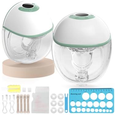 Imagem de Bomba de leite oculta sem as mãos, Bomba de tirar leite elétrica vestível, 3 modos e 9 ajustes de marcha, design sem BPA e à prova de vazamentos, Quatro tamanhos de flange de 17-24 mm