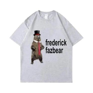 Imagem de Camiseta Unissex Oversized Engraçada Com Meme Frederick Fazbear, Camis