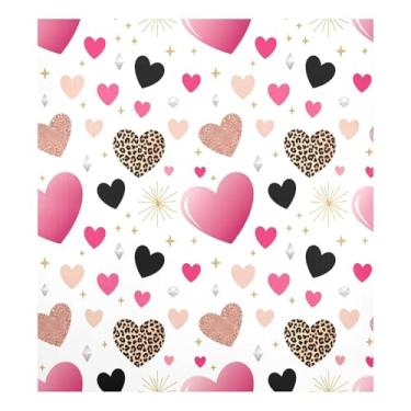 Imagem de Blueangle Capa de ímã de lava-louças de corações pequenos de leopardo, decoração de capa de lava-louças frontal, adesivos de eletrodomésticos, adesivos de eletrodomésticos, 58 cm C x 66 cm adesivo