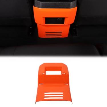Imagem de Heutamo Acabamento da tampa da saída de ar traseiro do carro compatível com Toyota Tacoma 2024 2025 acessórios interiores, console central traseiro capas de ventilação de ar (laranja)