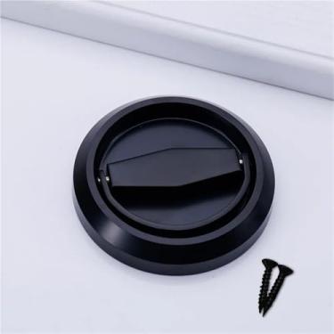 Imagem de HTNAFONI Fechaduras invisíveis de anel de puxar fechadura oculta fechadura de porta deslizante maçanetas de porta de madeira maçaneta montada na superfície 1 peça (preto único)