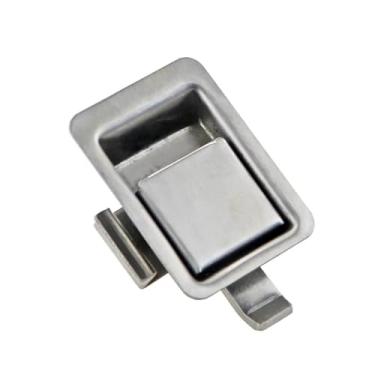 Imagem de Fechadura de painel de aço inoxidável 304 fechadura industrial para porta de armário trava plana 1 peça (língua curvada)