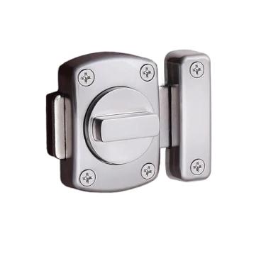 Imagem de Fechadura Trava De Segurança liga de zinco Porta De Aço Inox Tranca Anti Roubo Fácil instalação(Prata)