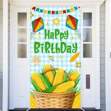 Imagem de Capa de porta de feliz aniversário vegetal faixa tema milho banner fotografia fundo feliz aniversário festa casamento suprimentos foto cabine fundo adereços decoração