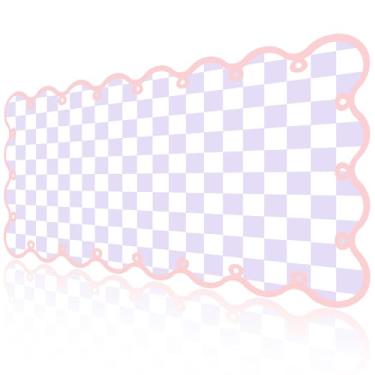 Imagem de Idocolors Tapete de mesa quadriculado para teclado e mouse, tapete de mesa grande estético recortado, lavável, antiderrapante, mouse pad de mesa de computador para escritório, casa, 80 x 40 cm, roxo