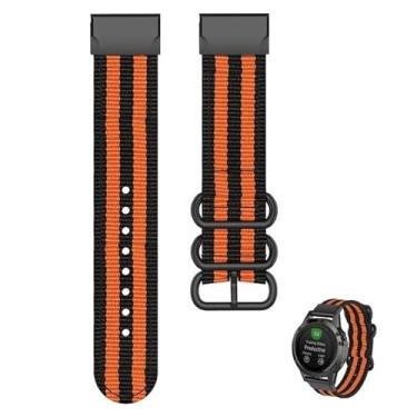 Imagem de BUDAY Pulseira de relógio de lona esportiva para Garmin Fenix 6X Pro 5X 7X 3HR ремешок для часов Easy Fit Quick Release wirstband Correa (Cor: I, Tamanho: Para Fenix 3 HR D2 bravo)