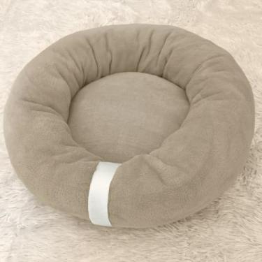 Imagem de Cama Pet Redonda 50cm Soft Fleece – Cama para Cachorro e Gato Pequeno | Ninho Macio e Impermeável(Bege)