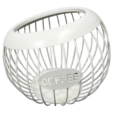 Imagem de Porta Cápsulas de Café Universal em Ferro Redonda 20,5 x 18cm (Branco)