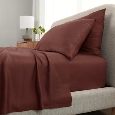 Imagem de Cariloha Aloha Conjunto de lençóis macios de 4 peças | Pôr do sol marrom | King | Feito de 100% viscose derivada de bambu | Linha de lençol introdutória