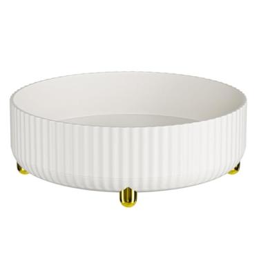 Imagem de Bandeja de Armazenamento Rotativa 360 Organizador Cosméticos e Perfumes para Mesa Banheiro Cuidados com a Pele Grande Capacidade Alto- PET Fácil Limpa