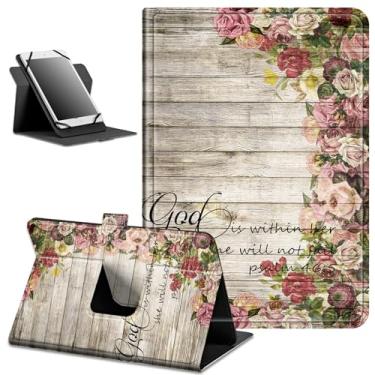 Imagem de Capa universal para tablet Kindle eReaders Fire de 15.2 cm, 17.3 cm, 17.8 cm - tablet Kindle/Kobo/Voyaga, capa fina de couro PU com suporte giratório de 360 graus - Escritura 46:5