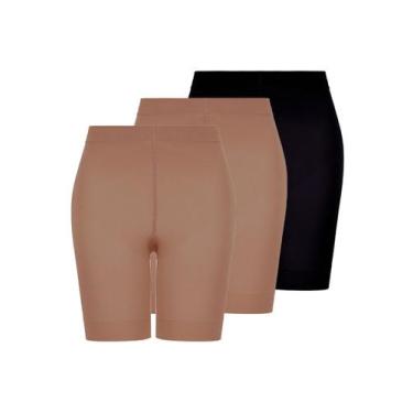 Imagem de Kit com 3 Shorts Feminino Modelador Up Line Loba 5690-003 Colorido, Pr