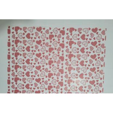 Imagem de Papel de Seda 50x70 cm  Pacote C/50 Unidades  - CORAÇÕES VERMELHOS - A