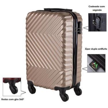 Imagem de Mala de bordo capacidade 10kg padrão anac denver - Ultra Leve, Dourado