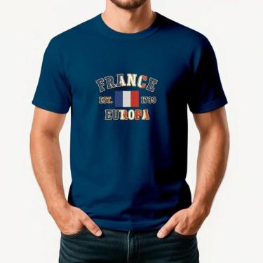 Imagem de Camiseta Masculina FRANÇA Exclusiva Algodão Premium-Masculino