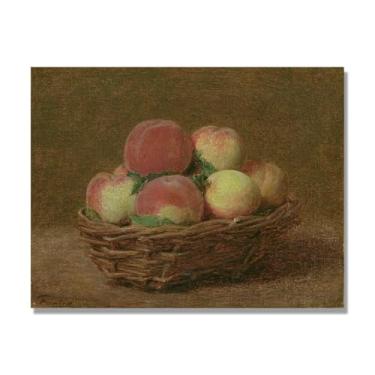 Imagem de Arte em tela vintage de frutas mortas, pintura clássica de cozinha country, decoração de parede de casa de fazenda quente para sala de jantar e cozinha. A74. 30x40cm-11,8x15,7 pol. Somente tela