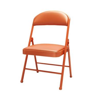 Imagem de Cadeiras dobráveis leves com assento acolchoado, estilo retrô, capacidade de 199 kg, ideal para casa, escritório, eventos internos e externos, estrutura de aço durável, assentos confortáveis