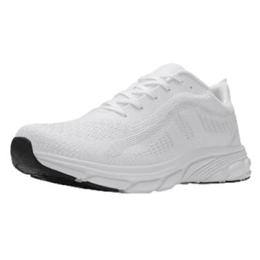 Imagem de SANTIRO Tênis de corrida masculino, cano baixo, confortável, casual, atlético, Branco, 46