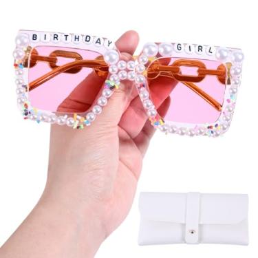 Imagem de Óculos de aniversário quadrados grandes, 14 x 6 cm, óculos de sol elegantes para presente para mulheres, lembrancinhas de festa