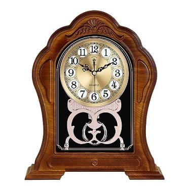 Imagem de Relógio de mesa retrô relógio de mesa sala de estar relógio de mesa casa relógio de mesa de madeira quarto relógio de mesa mudo relógios de mesa (B)
